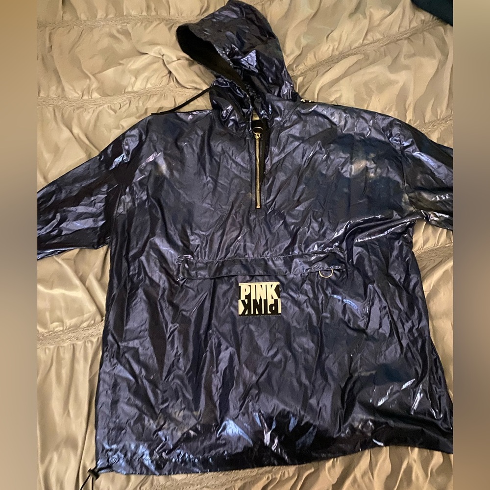 PINK Navy Blue Windbreaker